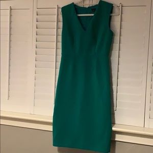 Green knee length dress